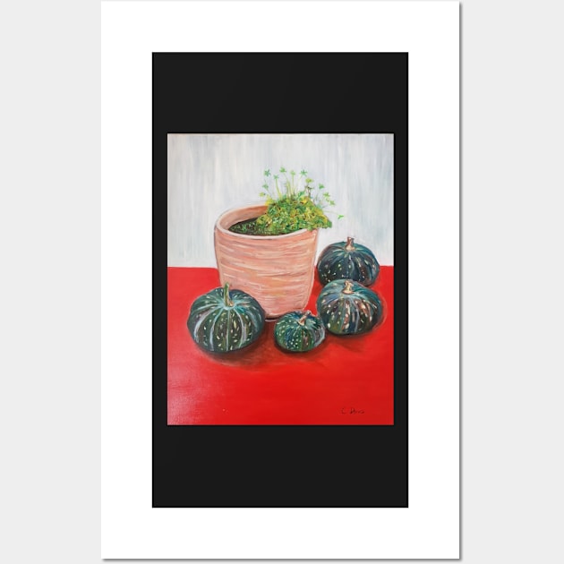 Pumpkins around terracotta pot Wall Art by Chrisprint74